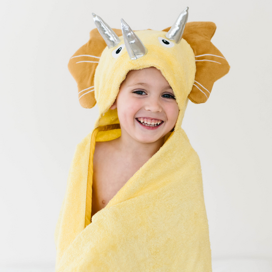 Yellow Hooded Dinosaur Towel