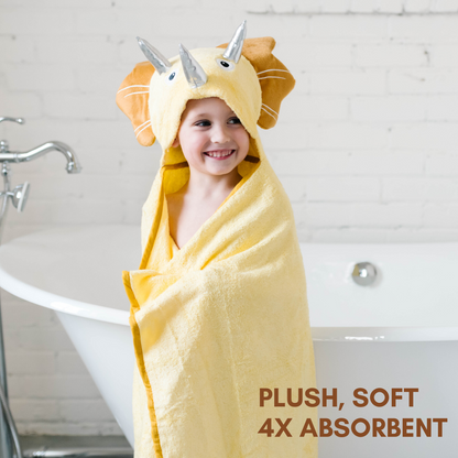 Yellow Hooded Dinosaur Towel