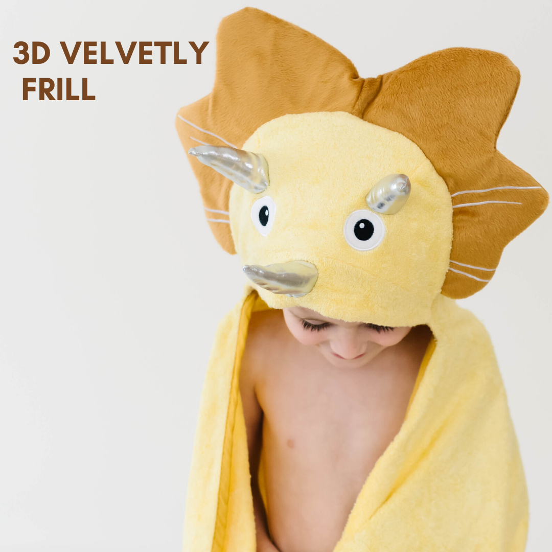 Yellow Hooded Dinosaur Towel