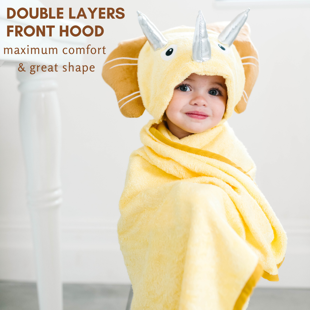 Yellow Hooded Dinosaur Towel