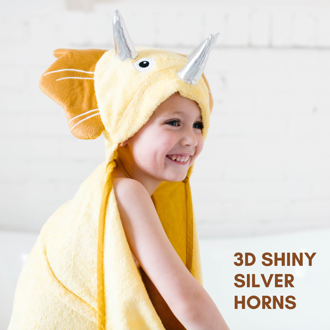 Yellow Hooded Dinosaur Towel